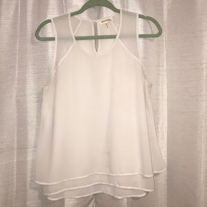 Monteau White Flowy Tank Top